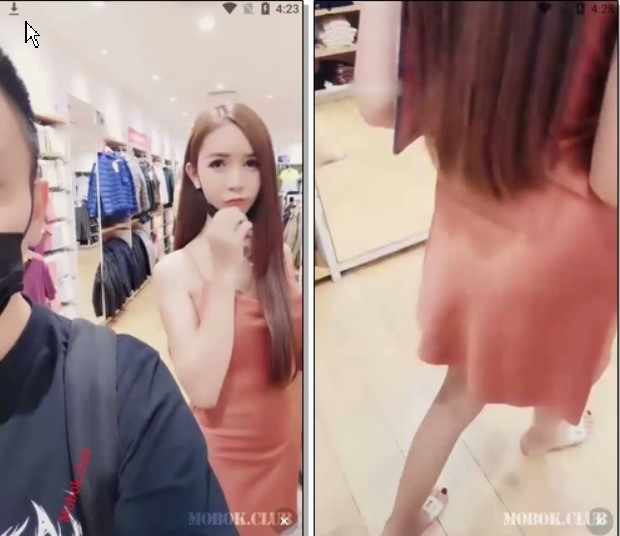 深處異鄉在泰國混的風生水起小哥約個當地極品網紅外出,無內逛街,試衣間脫光摸奶子