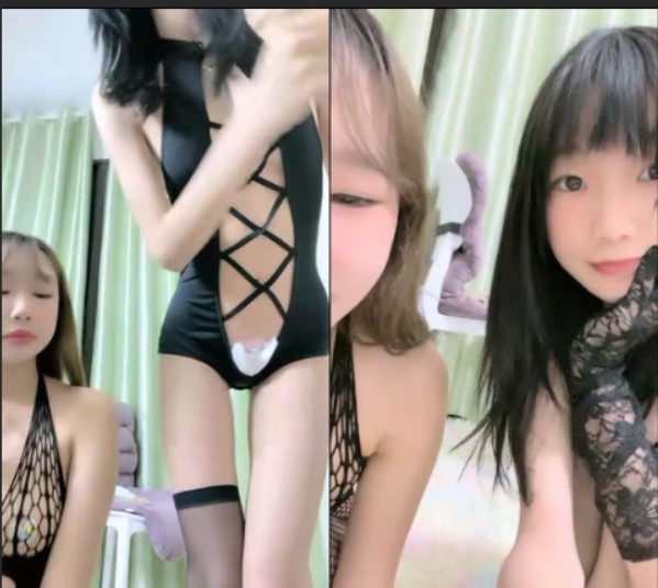 【一只兔叽吖】校花双女神~!尺度升级~完全放飞~无套群P，小妹妹挺漂亮，被干得娇喘阵阵 (1)