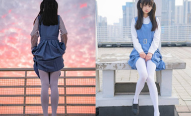 萬眾矚目女神終於露了！微博SSS純天然極品治癒系清純美女【赤西夜夜】萬元定製-晴空天台