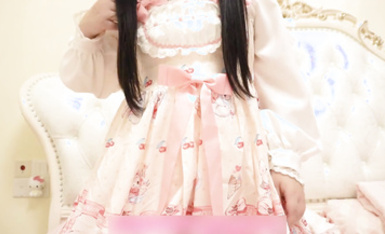 可愛雙馬尾 (洛麗塔)輕花嫁，雙馬尾蘿莉粉色日系可愛Lolita雙馬尾合法蘿莉！白絲LO娘主動上位騎乘