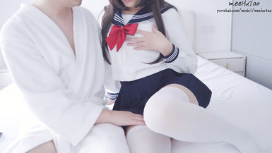 米胡桃(meehutao) 穿白絲JK水手服