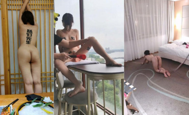 推特頂級調教S大神『路燈先生』清純小M帶著毛絨尾巴戶外露出，38度高溫遛狗，人和狗都滿身汗，聖水沐浴 (2)