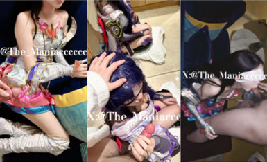 推特專操極品COS大神『Maniacccccc』游戲里楚楚動人的原神熒竟然趴在椅子上被後入 蹂躪熒妹coser的身體到底有多爽 (1)