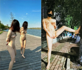 淫盪反差性感女神『退役魔法少女』露出 3P 野戰潮噴，窮人高高在上的女神 富人的肉便器玩具，外表多清純靚麗私下就多反差 (3)