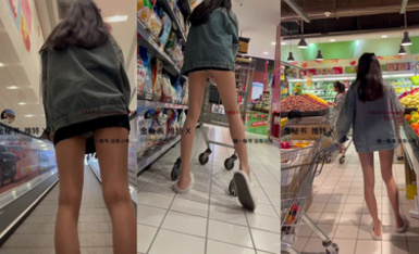 2024年10月，最新福利【邊走邊尿】推特燒婊子【金秘書+蝦米】，極品人妻超市和公園露出，絲襪美腿街頭撒尿！ (3)