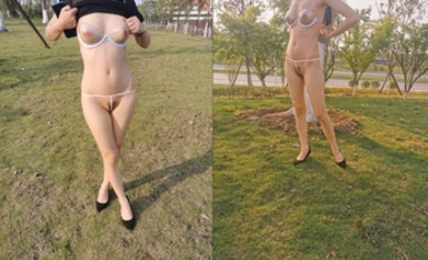 極限露出天花板，反差婊【風箏斷了線】中醫按摩院勾引老中醫，老頭過足了手癮 (2)